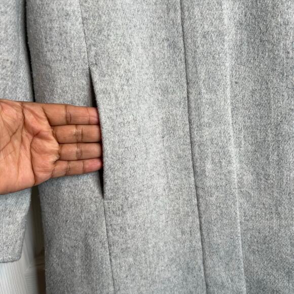 CREWCUTS Wool Blend Bow Front Coat in Gray Classic Dressy Winter Girls Size 10 - Picture 7 of 11